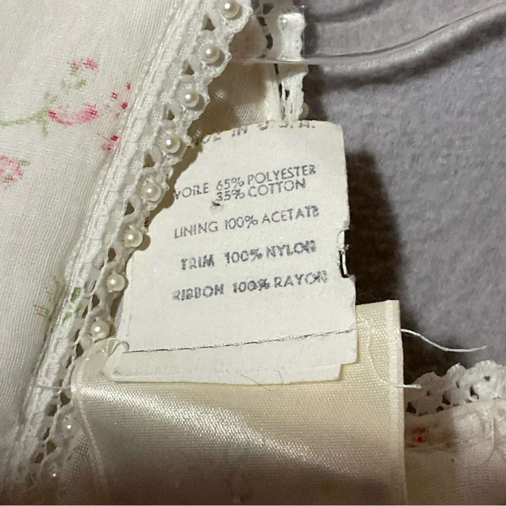 Gunne Sax Jessica Vintage Dress M Floral Chiffon Maxi Flutter Sleeve Cottagecore - Picture 14 of 15